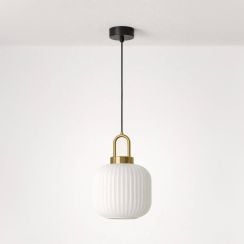 Kaja Diop závěsné svítidlo 1x15 W bílá-černá-patina K-5891