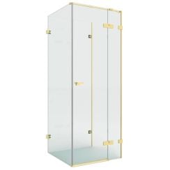 New Trendy Eventa Copper Brushed sprchový kout 90x80 cm obdélníkový zlatá kartáčovaný/průhledné sklo EXK-8375