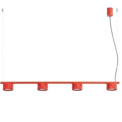 Sollux Lighting Aura závěsné svítidlo 4x10 W červená SL.2708